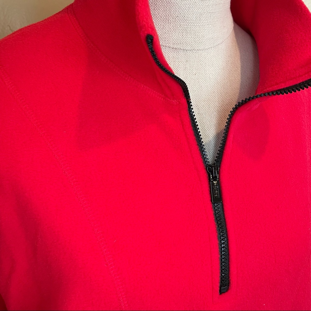 Victoria’s Secret PINK Polar Fleece Pullover Sweater Red Black Size Medium - Picture 3 of 11